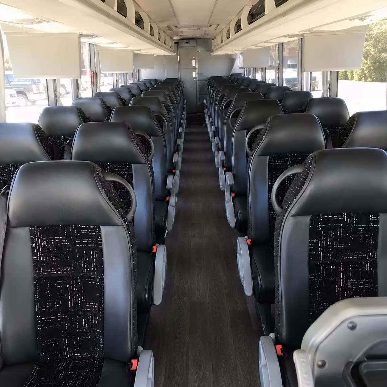56 passenger charter bus inside