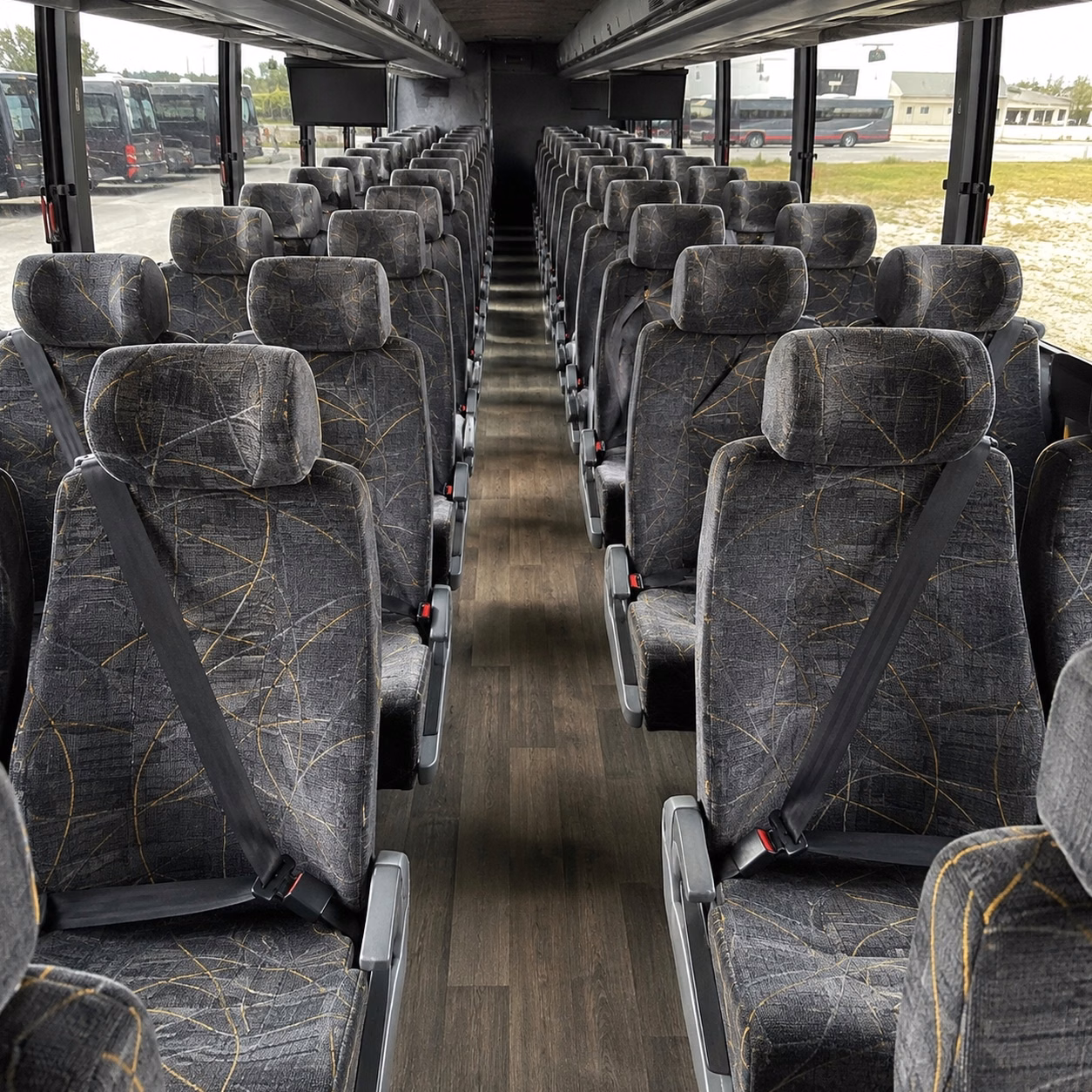 56 passenger charter bus interior